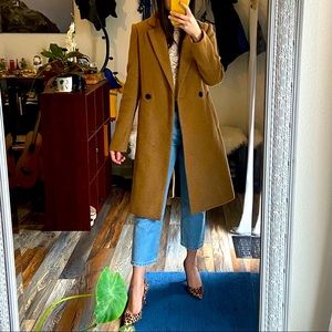 Bershka Tan Camel Tie Waist Coat XS